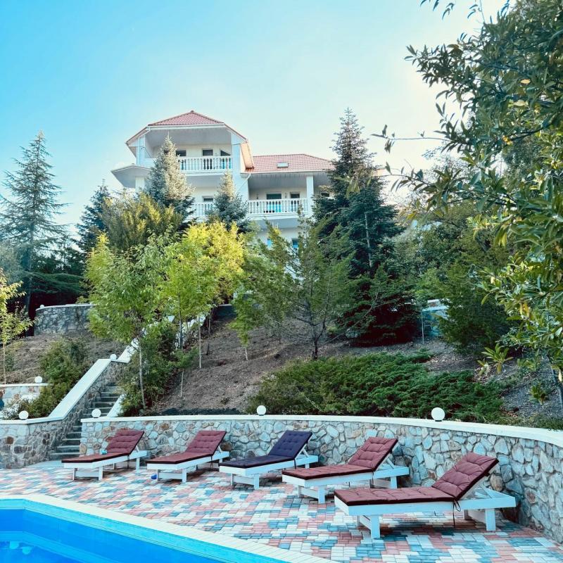 Аренда большого дома в горах для отдыха с теплым бассейном и баней